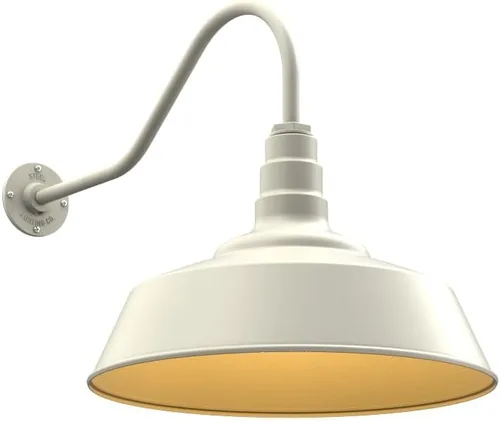 Vista 15 de Steel Lighting Co. Redondo - Luz de granero Montaje en pared al aire libre Cúpula de 20 pulgadas Cuello de cisne de 16 pulgadas Luz grande