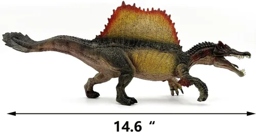 Vista 9 de Gemini&Genius Spinosaurus - Juguete de dinosaurio para niños, el espinosaurio con mandíbula móvil, figura de acción de dinosaurio realista de 14.6