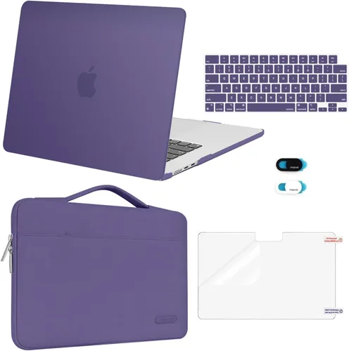 Vista 21 de MOSISO Compatible con MacBook Air de 15 pulgadas M5 2026 M4 2025 M3 M2 2024 2023 A3448 A3241 A3114 A2941, carcasa rígida protectora y funda