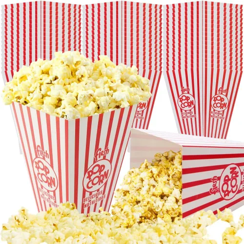 50 bolsas de papel para palomitas de maíz, bolsas de papel desechables, palomitas de maíz resistentes a la grasa para máquina de palomitas de maíz,
