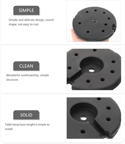 Vista 8 de Lámpara de pie Base de la lámpara Peso base para lámpara de pie Peso base de luz para escritorio Lámpara de escritorio Peso base para reemplazo Base