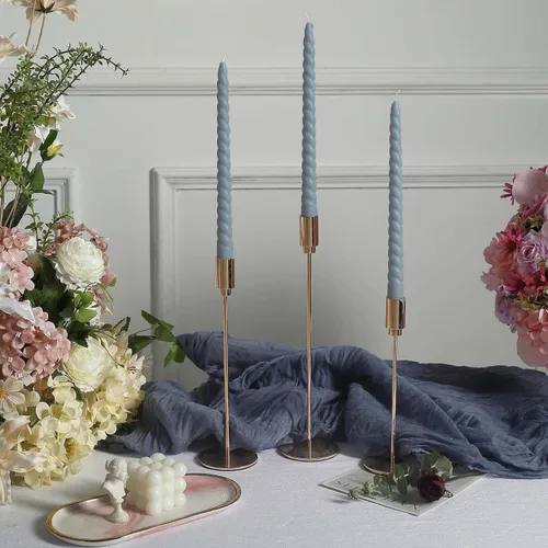Vista 33 de Efavormart - Paquete de 10 velas cónicas de 12 pulgadas, diseño de cera premium, color blanco, velas sin perfume para entornos elegantes