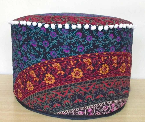 Vista 6 de Cojín otomano con diseño de mandala de langosta, diseño de collage bohemio, decoración de dormitorio, reposapiés, funda de almohada de algodón