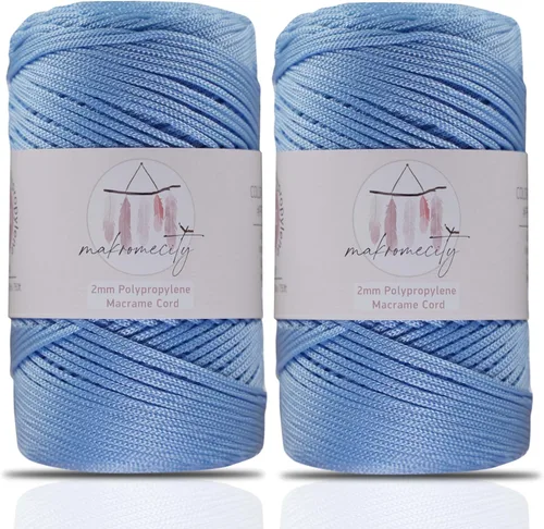 Vista 35 de Makromecity, Cordón de macramé de poliéster de 2 mm x 250 yardas (750 pies) Cordón de macramé de 2 mm de polipropileno para arte y manualidades