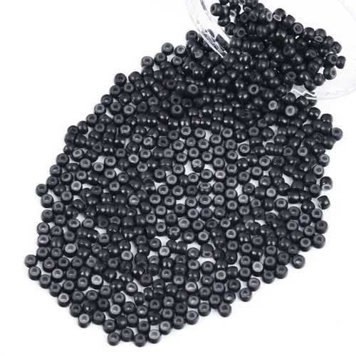 Vista 35 de Vlasy 100 Piezas Cuentas de Nano Anillo con Forro de Silicona para Extensiones de Cabello Humano con Nano Anillo 5 Colores Opcionales (Negro)