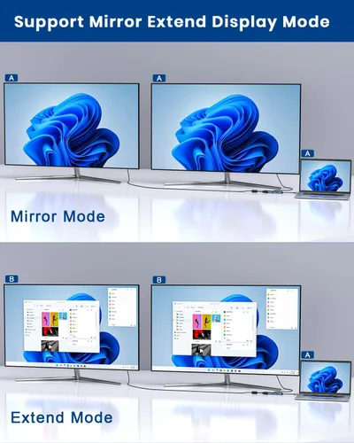 Vista 4 de Tiergrade Hub USB C, adaptador USB C a HDMI 6 en 1 con lectores de tarjetas HDMI 4K, VGA, SD/TF, 2 USB 2.0, adaptador multipuerto USB C compatible