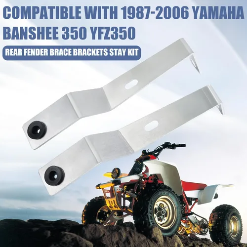 Vista 4 de Kit de abrazaderas de soporte de refuerzo del guardabarros trasero compatible con Yamaha Banshee 350 YFZ350 1987-2006