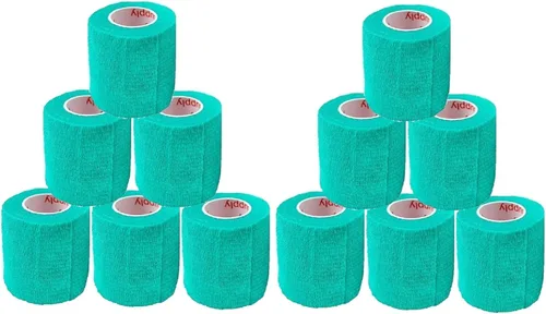 Vista 49 de Cinta adhesiva para veterinarios (negro) (paquete de 2) (2 pulgadas x 15 pies), autoadhesiva, adherente, cohesiva, flexible, autoadhesiva, rollo