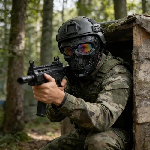 Vista 5 de Máscara de calavera de cara completa, máscaras tácticas para juegos de supervivencia CS, tiro, cosplay, película, paintball, máscaras de miedo