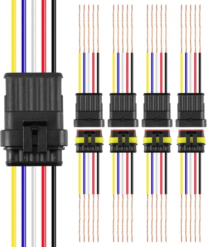 Vista 8 de RDBS Kit de 5 conectores de cable eléctrico de 6 pines, enchufe macho y hembra impermeables de 6 vías para automóvil, camión, motocicleta, barco