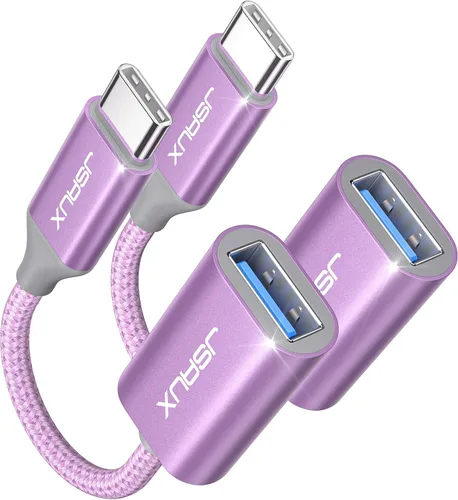 Vista 10 de JSAUX Adaptador USB C a USB 3.0 [2 unidades], USB C macho a USB hembra OTG adaptador compatible con MacBook Pro/Air, iPhone 17 Pro Max/iPhone Negro