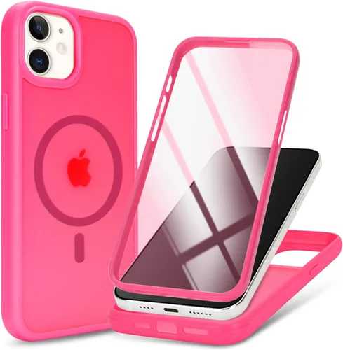 Vista 29 de Funda magnética para iPhone 12 mini con protector de pantalla integrado, compatible con MagSafe, para Apple 12 Mini, fundas de cuerpo completo