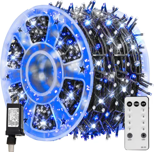 Vista 36 de TW SHINE - Luces de Navidad que cambian de color, 200 luces LED RGB de 66 pies, luces de Halloween para exteriores con control remoto, impermeables