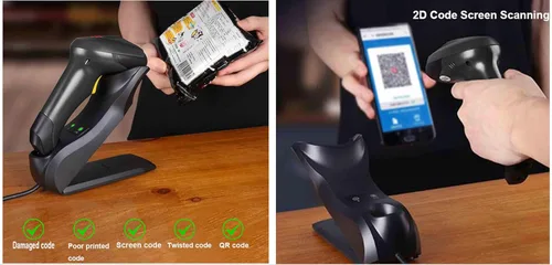 Vista 8 de TEEMI TMSL-56CR QR Bluetooth escáner de código de barras con base de carga USB para montaje en pared, lector inalámbrico 1D 2D CMOS Escaneo