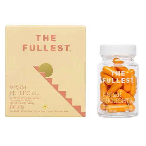 THE FULLEST - Paquete para llevar - Bolsas de viaje con leche de azafrán + cápsulas de azafrán - Aumenta el estado de ánimo, la energía y la