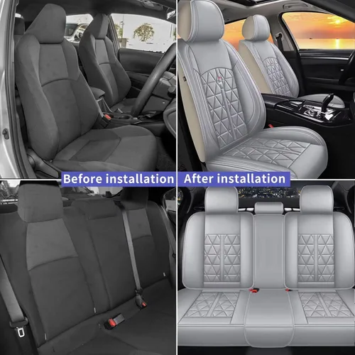 Vista 4 de Funda de asiento de automóvil para Buick Encore Gx 2020-2023, fundas de asiento de piel sintética, juego completo de 5 asientos, impermeables