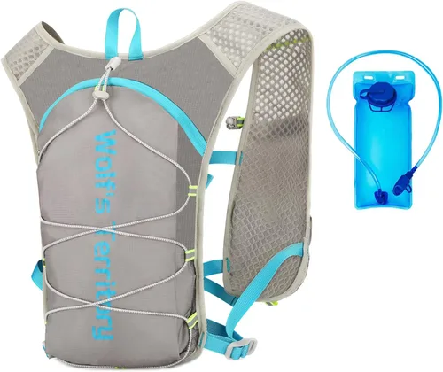 Vista 8 de Hydration Backpack with 2pcs 2L Water Bladder, Lightweight Water Backpack for Hiking, Hydration Vest with 2pc Wrist Braces and 1pc Head Band for