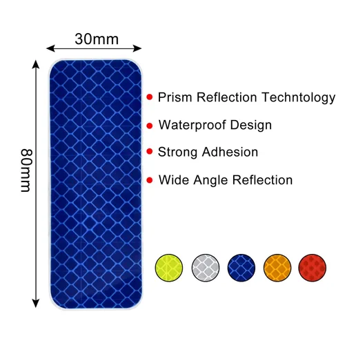 Vista 2 de 25 calcomanías reflectantes de advertencia, surtido de cintas reflectantes impermeables para exteriores, calcomanías reflectantes de seguridad, 1.2