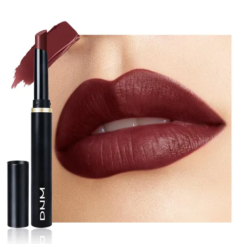 Vista 34 de evpct Lápiz labial líquido mate rojo caramelo con aceite de labios, acabado brillante, lápiz labial 2 en 1, resistente al agua de larga duración