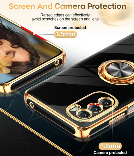 Vista 4 de LeYi Funda para Moto G Stylus 5G 2022: con protector de pantalla de vidrio templado [2 unidades] Soporte de anillo giratorio de 360° con soporte