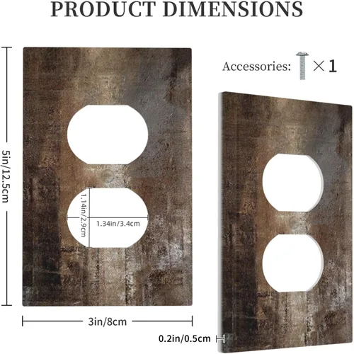 Vista 5 de Taupe Beige Marrón Gris Abstracto Arte 1-Banda Interruptor de Luz Doble de Recepción Placa de Pared Toma Cubiertas Eléctricas Decorativas Modernas