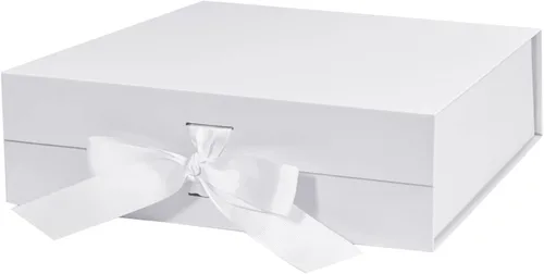 Vista 9 de Bobobag Caja de regalo grande de 10.5 pulgadas con tapa magnética y cinta para Navidad, día de San Valentín, cumpleaños, regalos de novia, bodas
