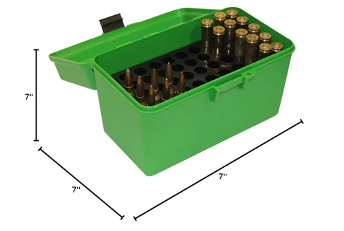 Vista 7 de MTM H50-R-MAG Caja de munición para rifle de lujo de 50 rondas, 300 Win Mag 30-30 375 H&H 7mm Rem Mag, Verde
