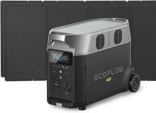 EF ECOFLOW Generador solar de 3.6 KWh DELTA Pro con panel solar portátil de 2 x 400 W, 23% de alta eficiencia, 5 salidas de CA, 120 V/3600 W, para