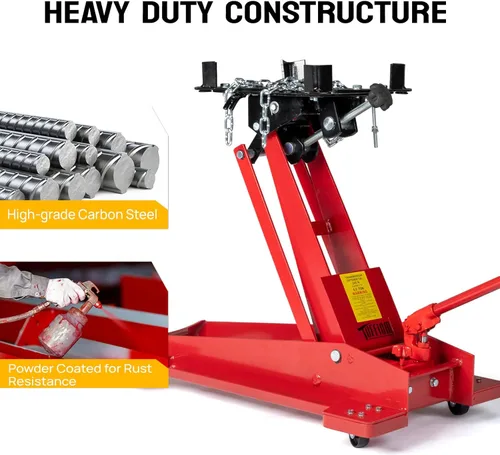 Vista 3 de TUFFIOM Gato hidráulico de transmisión para servicio/piso de 1/2 tonelada (1,000 lb) de capacidad, bajo perfil con carro rodante, herramienta