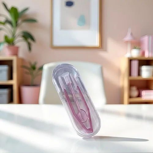 Vista 4 de GANPUB Juego de herramientas prácticas de inserción y extracción de lentes de contacto moradas, suministros de equipo práctico para estudiantes