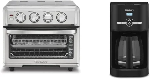 Cuisinart Freidora de aire + horno tostador de convección, horno 8-1 con opciones para hornear, parrilla, asar y calentar, acero inoxidable, TOA-70