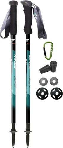 Vista 14 de Fizan 3 bastones de senderismo compactos: ultraligeros de 5.6 onzas, para mochileros, bastones de senderismo, ajustables, plegables, ajuste Corcho