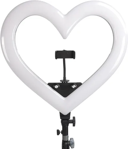 Vista 8 de Luz LED con soporte para trípode, 19 pulgadas, 3200-7000 K, luz de relleno LED regulable con soporte para teléfono, luz RGB USB para selfie