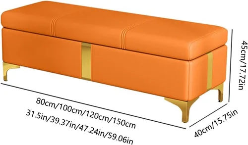 Vista 3 de LSLYTQ Bedroom Bench for End of Bed Bedroom Storage Bench End of Bed Leather Sofa Bench Window Sitting Fireplace Toy Storage... Upholstered Blu