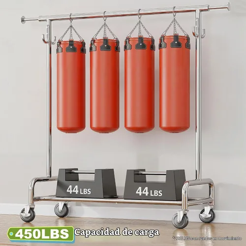 Vista 7 de Raybee Perchero resistente para ropa, estantes para ropa para colgar ropa pesada 200+, perchero enrollable para ropa con capacidad de carga de 485
