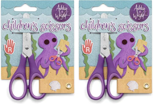 Vista 7 de Ashton and Wright - Niños - Tijeras de agarre suave para niños - 5"/12cm (paquete de 1, morado)
