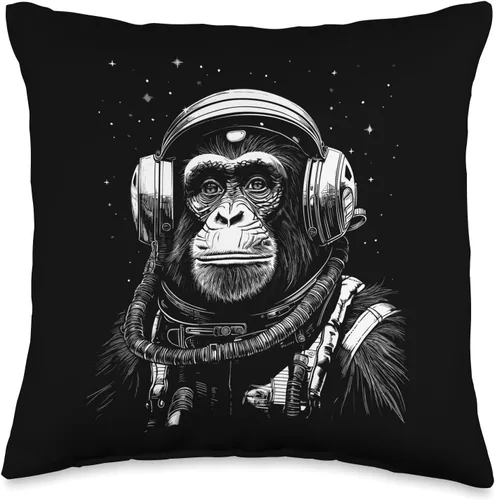 ASTRONAUT MONKEY SPACE DESIGNS Astronaut Monkey Space Exploration - Almohada (16 x 16 pulgadas), multicolor
