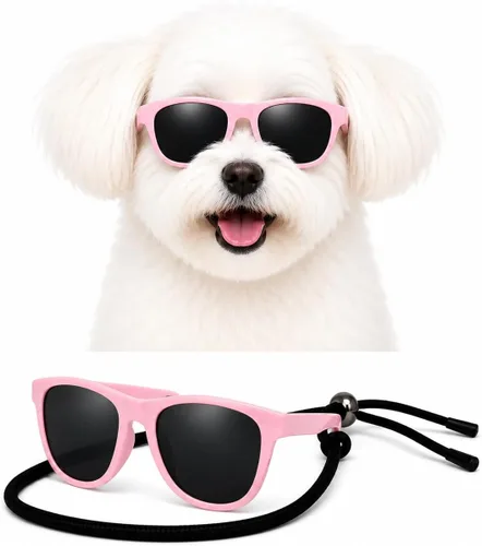 Vista 14 de G014 Retro 80s - Gafas de sol para perros y mascotas, taza de té, juguete de raza pequeña a mediana (12-25 libras, negro)