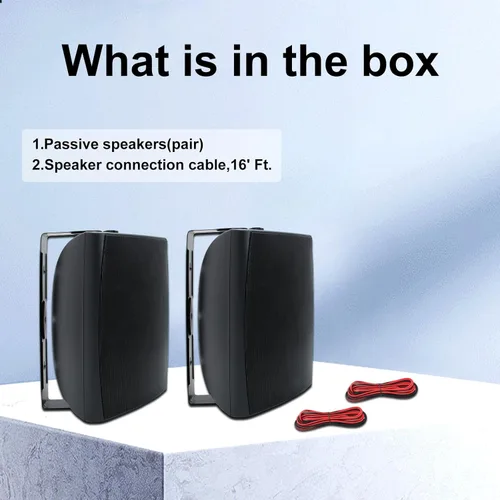 Vista 7 de STUDIOFINIX Altavoces para exteriores de 6.5 pulgadas, 400 W, con cable, impermeables, pasivos con graves potentes, altavoces de montaje en pared