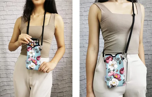 Vista 9 de Tainada Funda Estuche Bolsa de Neopreno para Teléfono para Hombres y Mujeres con Correa Cruzada/Cordón para el Cuello para iPhone 17/16/15 Pro Max