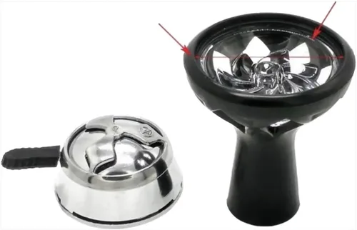 Vista 3 de Cachimba Bowl Cabeza de Silicona para Cachimba Tazón de Tabaco Tazón de Silicona con Sistema de Gestión de Calor con Tapa de Acero, Resistente al
