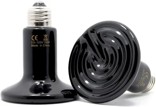 Lámpara de calor de cerámica para mascotas de 150 W, 110 V, paquete de 2 unidades, lámpara emisora de bombilla infrarroja para mascotas, sin daño,