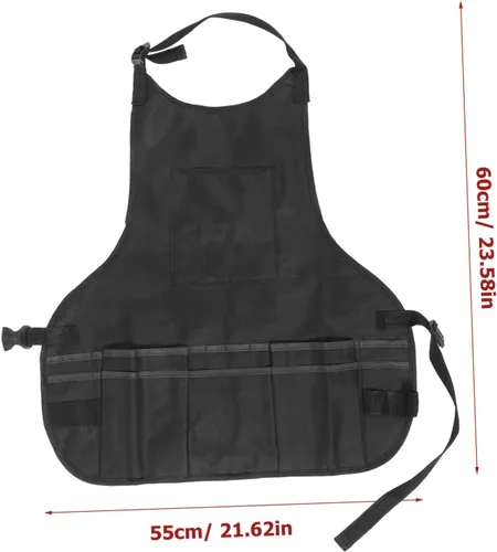 Vista 2 de Unomor Adjustable Art Apron for Artists Protective Painting Tool Storage Apron in Black Size S Waterproof and Chemical Resistant for Creative