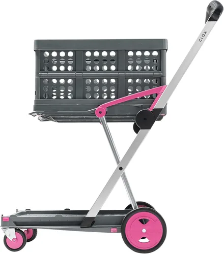 Vista 9 de CLAX, Carros plegables funcionales multifuncionales, carrito plegable móvil, carrito de compras con caja de almacenamiento (negro)
