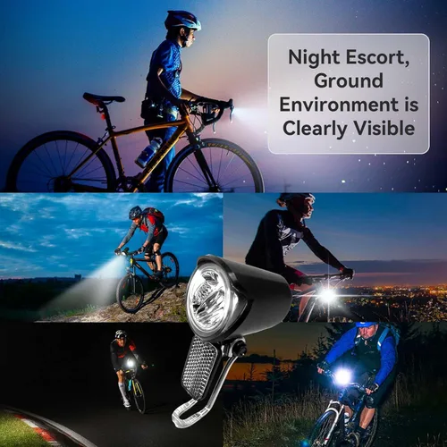 Vista 9 de Faro eléctrico para bicicleta, compatible con 12 V-60 V, conector impermeable de 2 pines, luz delantera de bicicleta eléctrica, luz frontal LED