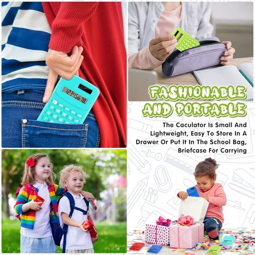 Vista 6 de LEIFIDE Paquete de 24 calculadoras de bolsillo, calculadora básica de 4 funciones, pantalla de 8 dígitos, funciona con pilas, para escritorio