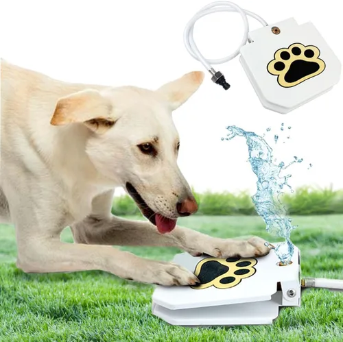 Fuente de agua para perros al aire libre, con patas de aspersor activadas, dispensador de mascotas potable, proporciona agua fresca, resistente,