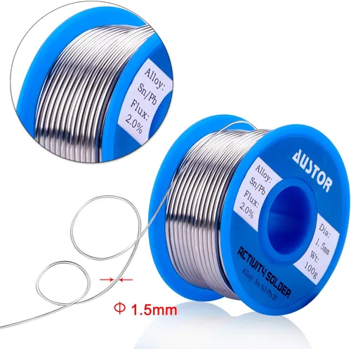 Vista 3 de AUSTOR 63-37 Alambre de soldadura de núcleo de colofonia de plomo de estaño para soldadura eléctrica (0.059 in, 3.53 oz)