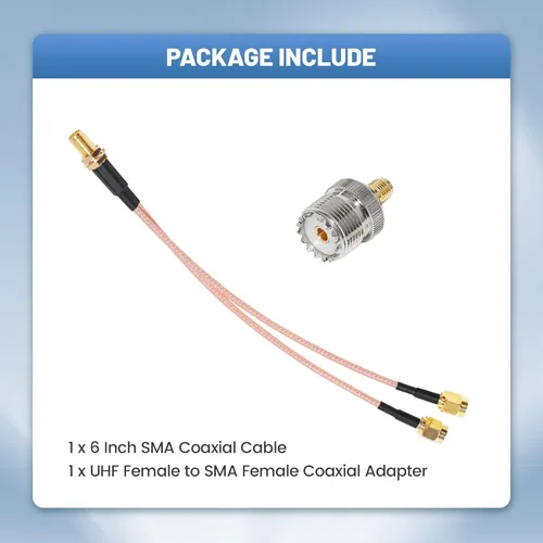 Vista 8 de Anina SMA hembra a dual SMA macho Y divisor cable de extensión coaxial con adaptador de antena SMA hembra a UHF hembra SO239 de baja pérdida para 3G