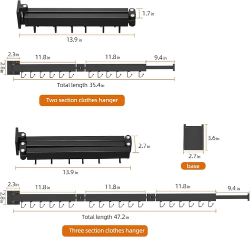 Vista 4 de Kelisiting Tendedero de Ropa de Montaje en Pared, Plegable de 2 Pliegues y Resistente, Tendedero de Lavandería para Montaje en Pared, [Sin Taladrar]
